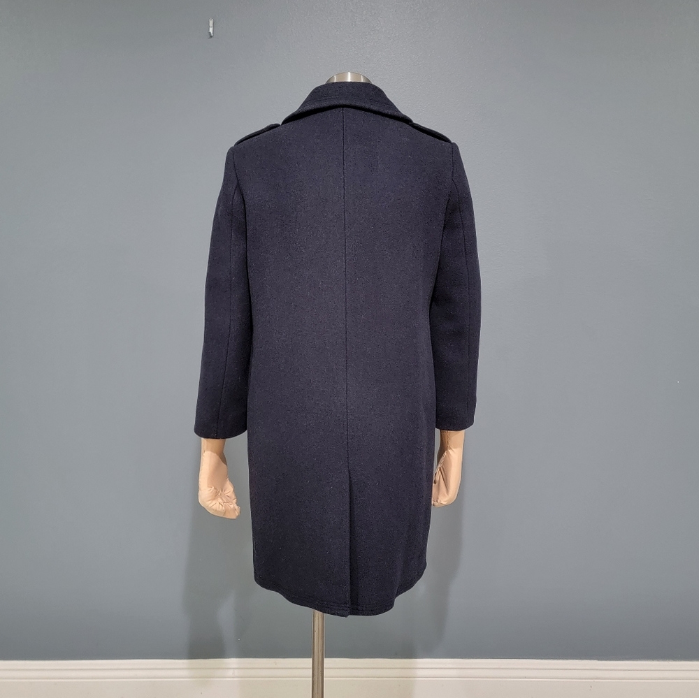 Katherine Hamnett navy blue wool blend pea coat 8 - Picture 6 of 11